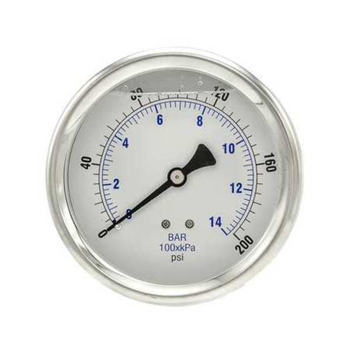 Pressuer-Gauge-200psi-withoil-Ecxile